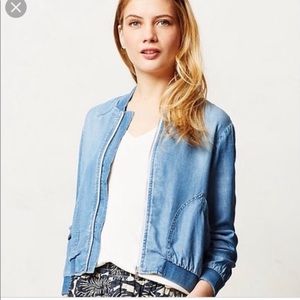 Cloth & Stone blue bomber jacket